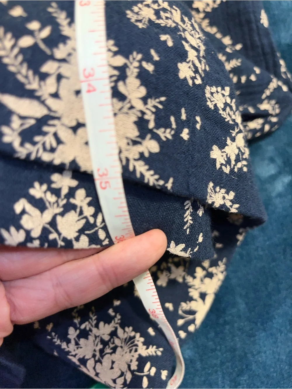 Wonderly Navy Blue & White Floral Midi Dress 100% cotton